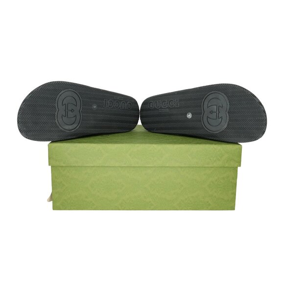 Gucci Men's Signature Web Rubber Slide Sandals - Picture 8 of 8